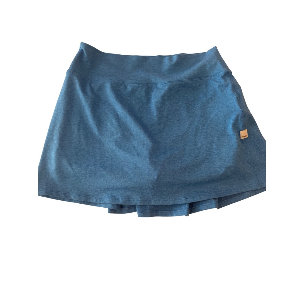 Vuori Womens Blue Heathered Pleated Back Activewear Tennis Skort Skirt